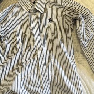 U.S. Polo Assn. Blue and White Button Down Shirt - Small